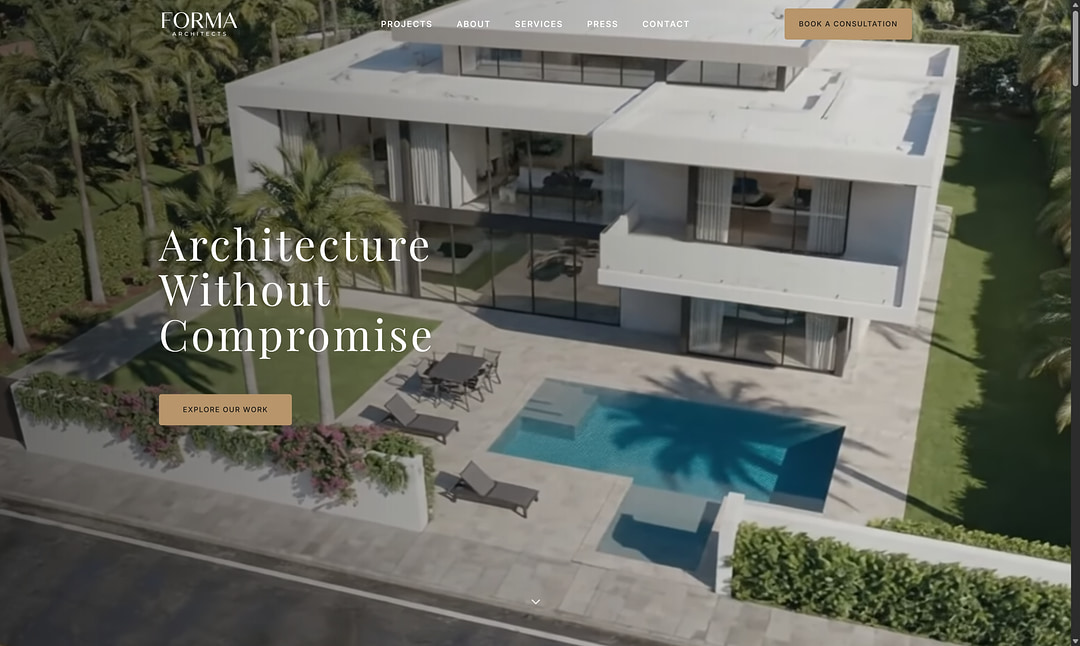 FORMA Architects homepage desktop view